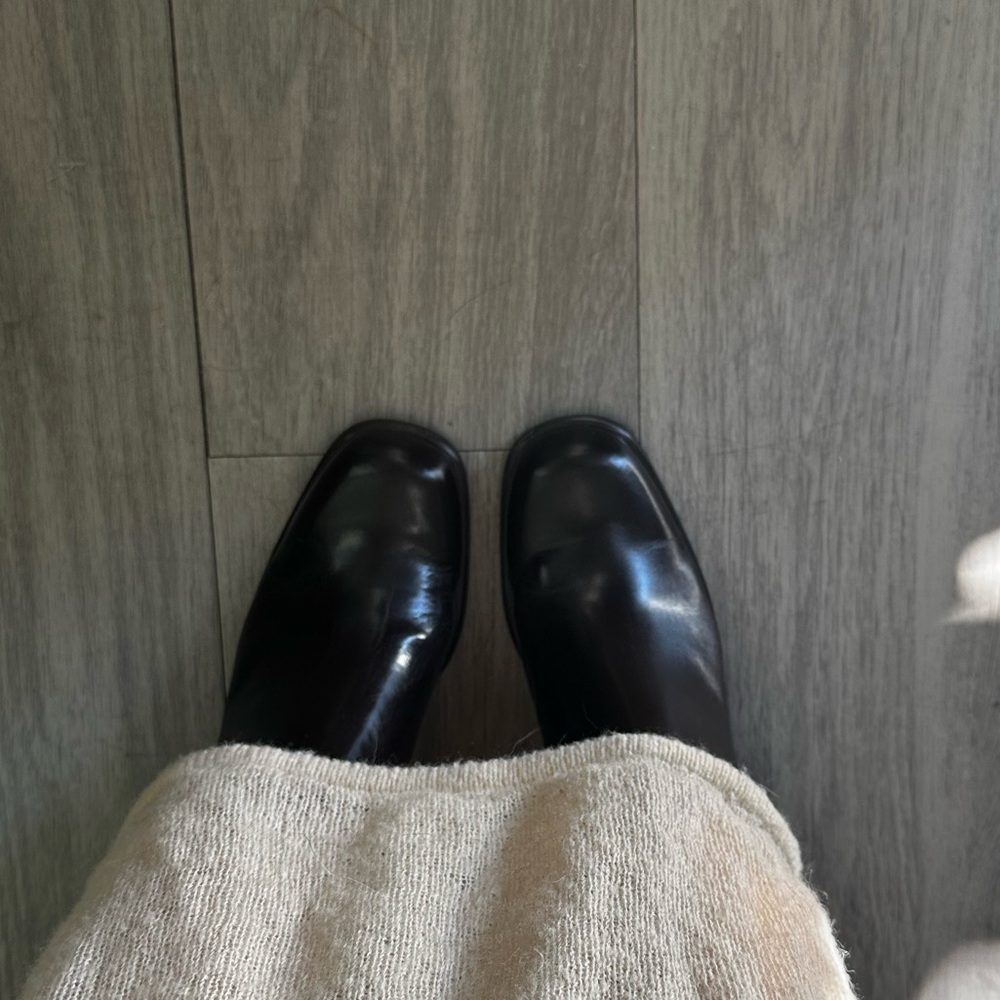 Chocolate Brown Leather Block Heel Vintage Ankle Booties - Picture 7 of 10